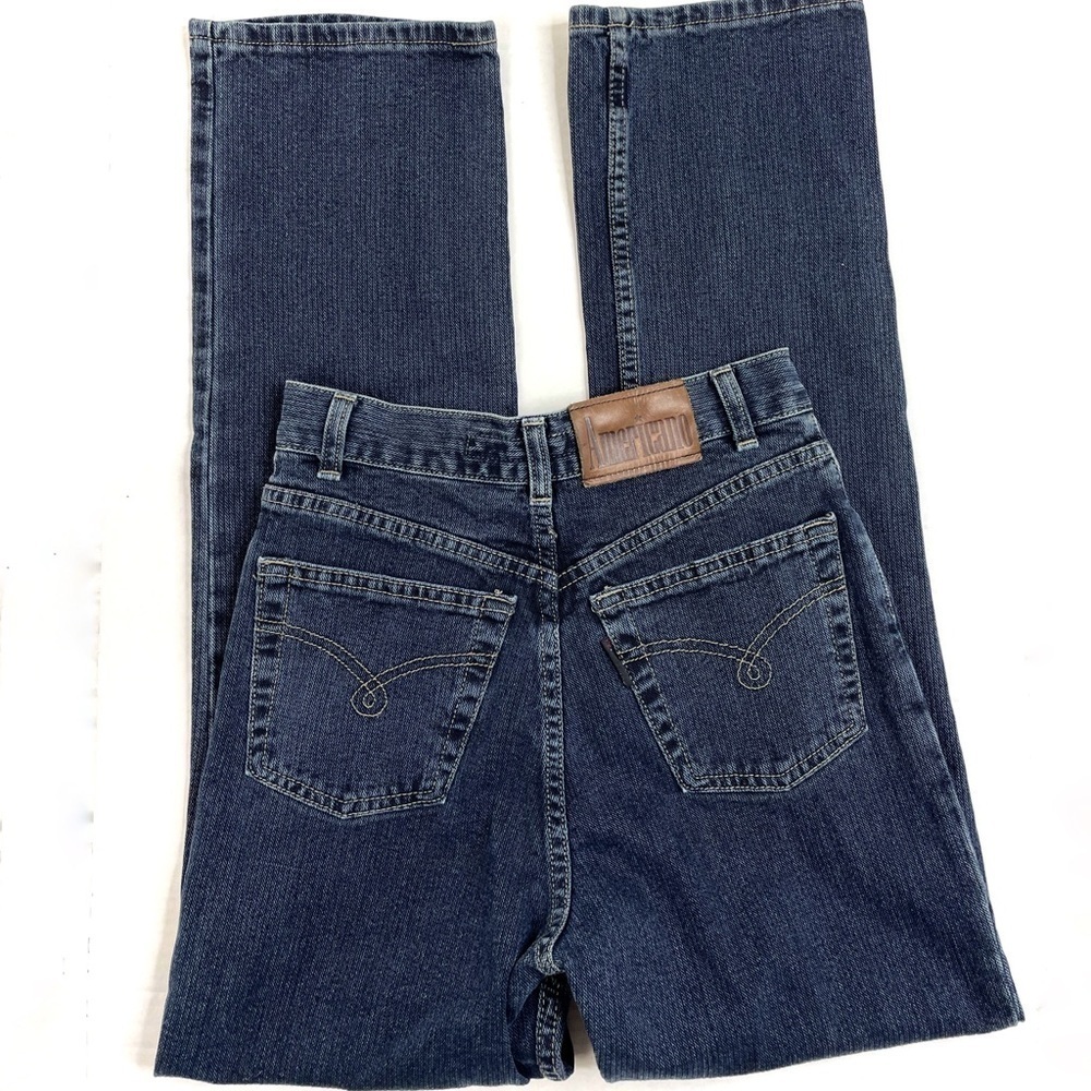 Vintage Americano Dark Wash Stiff Denim Straight Leg Jeans - Picture 3 of 3